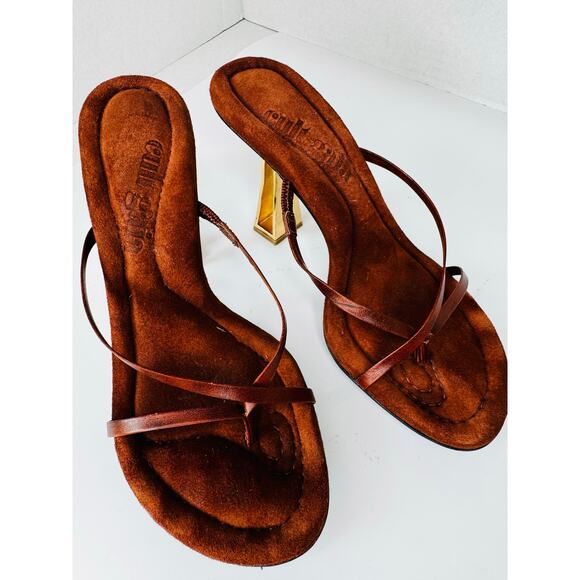 Cult Gaia in mahogany brown Soriah Slide Strappy leather Sandal (Women) 36.5 - Picture 7 of 11